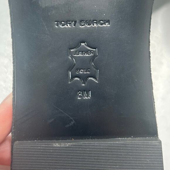 Tory Burch Eleanor Pave Slides Slip On Velvet Sandal Black Women's US 8 M NWOB - Picture 9 of 9